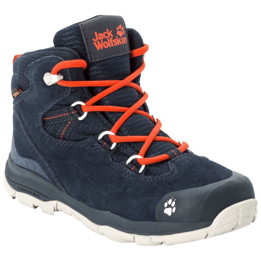 Jack Wolfskin MTN ATTACK 3 LT TEXAPORE MID Gyerek Túracipő Sötét Kék/Narancssárga - MZTJRP-379